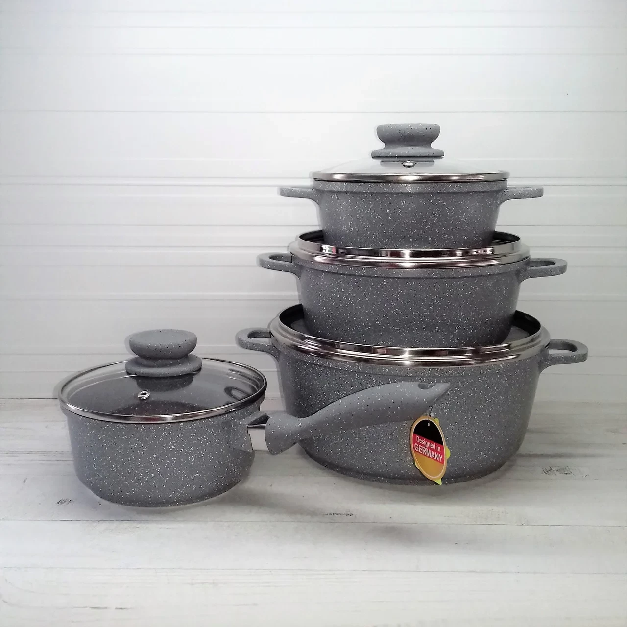 Набор котелков Edenberg с мраморным покрытием 8 пр. (EB-9181)