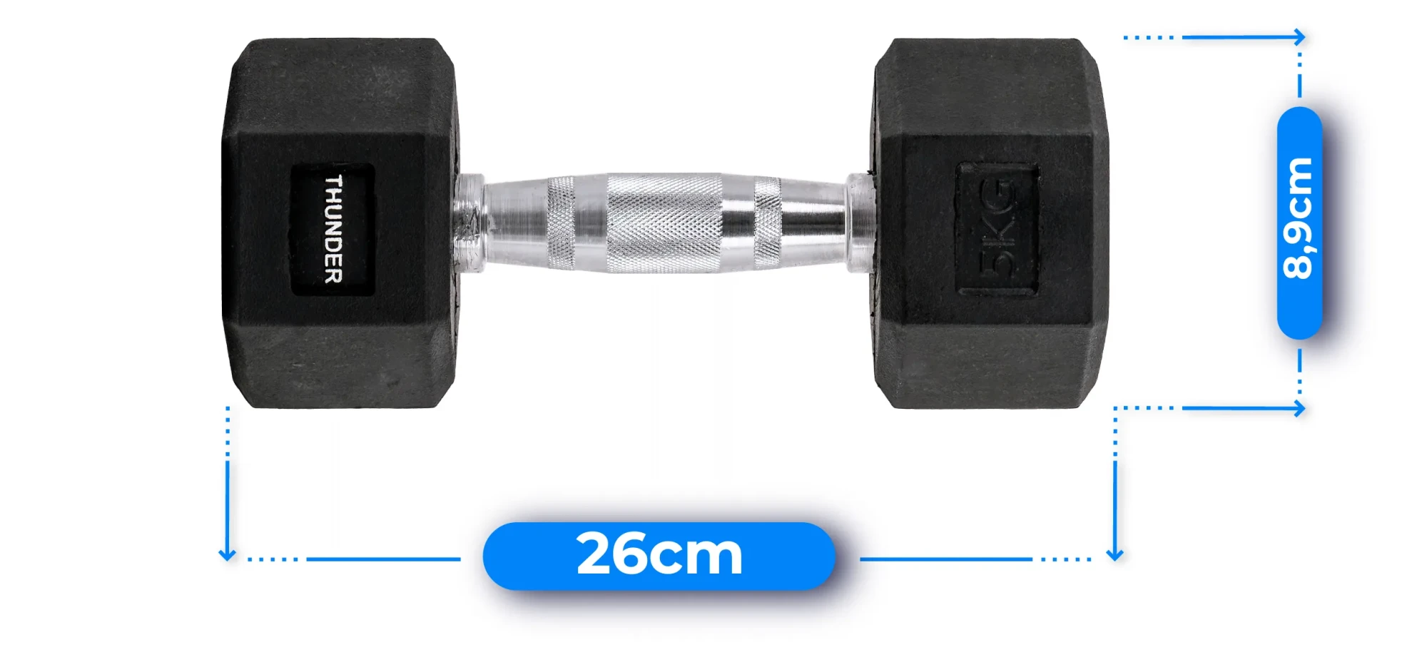 Гантель шестигранна Thunder 5 кг (436414) - фото 4 Гантель шестигранна Thunder 5 кг (436414) - фото 4