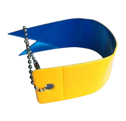 Брелок світловідбиваючий 10 шт. 15x3 см Помаранчево-блакитний (16789/2) Брелок світловідбиваючий 10 шт. 15x3 см Помаранчево-блакитний (16789/2)