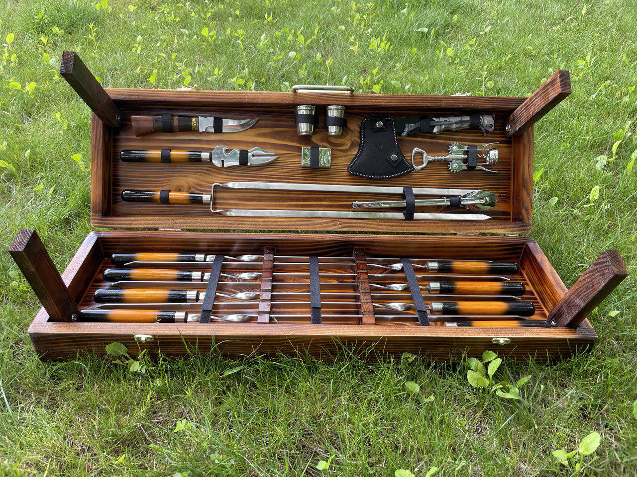 Набор шашлычных в кейсе со столиком Гриль Elite R