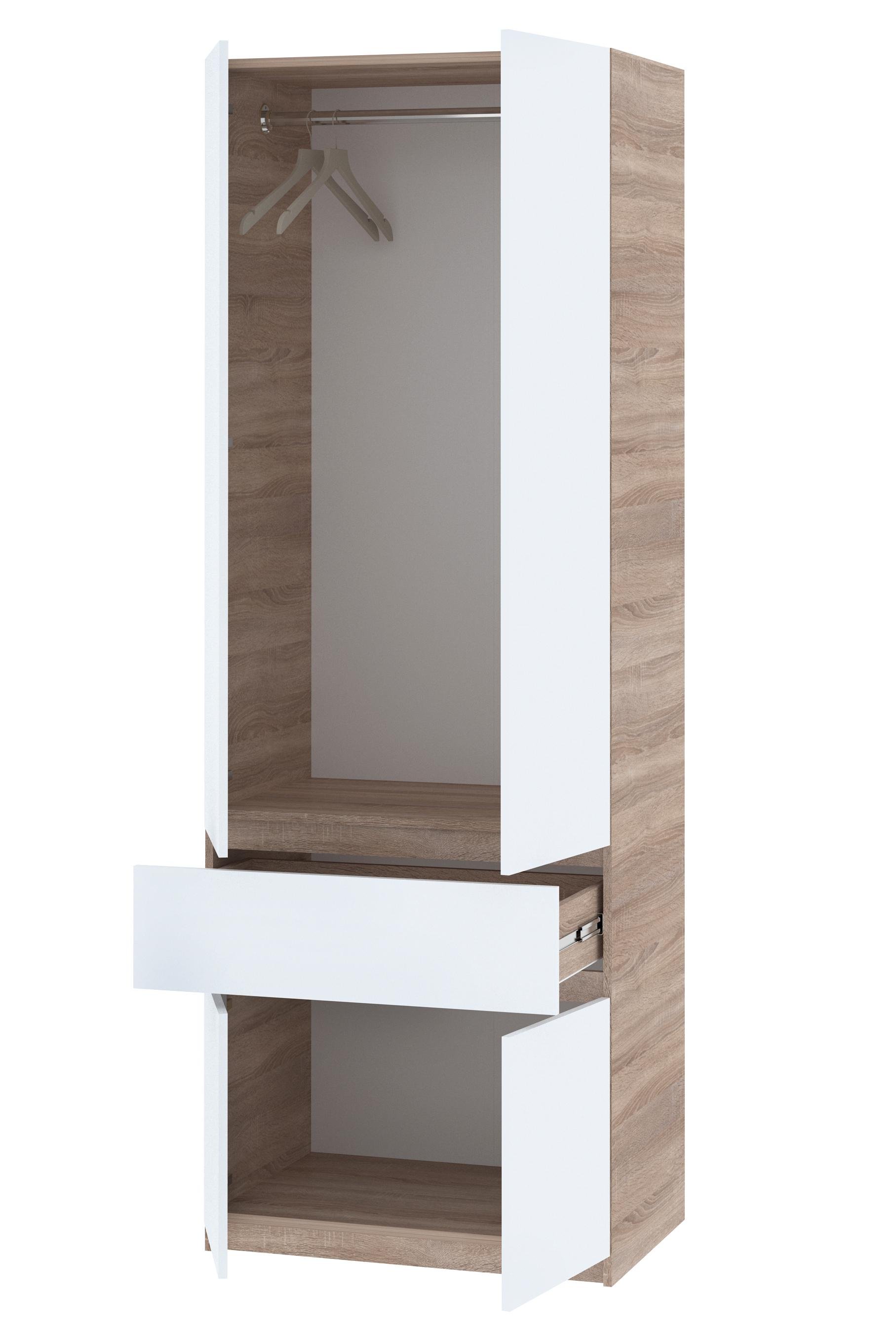 Шкаф Мастер Форм Брайт 80х52х200 см Дуб сонома/Белый (07992) - фото 2 Шкаф Мастер Форм Брайт 80х52х200 см Дуб сонома/Белый (07992) - фото 2