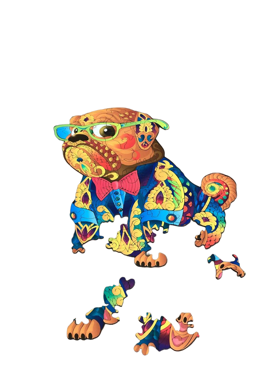 Пазл фигурный Woodgood Мопс деревянный А4 66 деталей (wlpuga4wood)