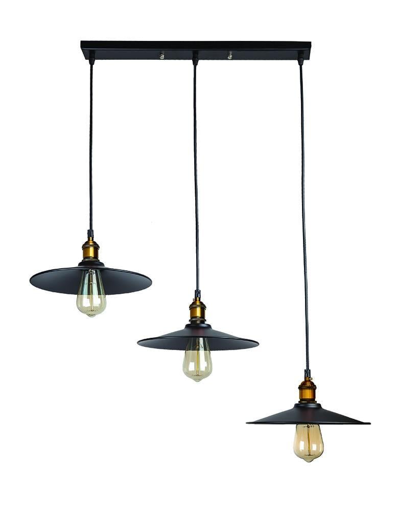 Подвесной светильник Levistella 752836F-3 BK 500 в стиле лофт на 3 плафона 26 см (14-16-LVS1784)
