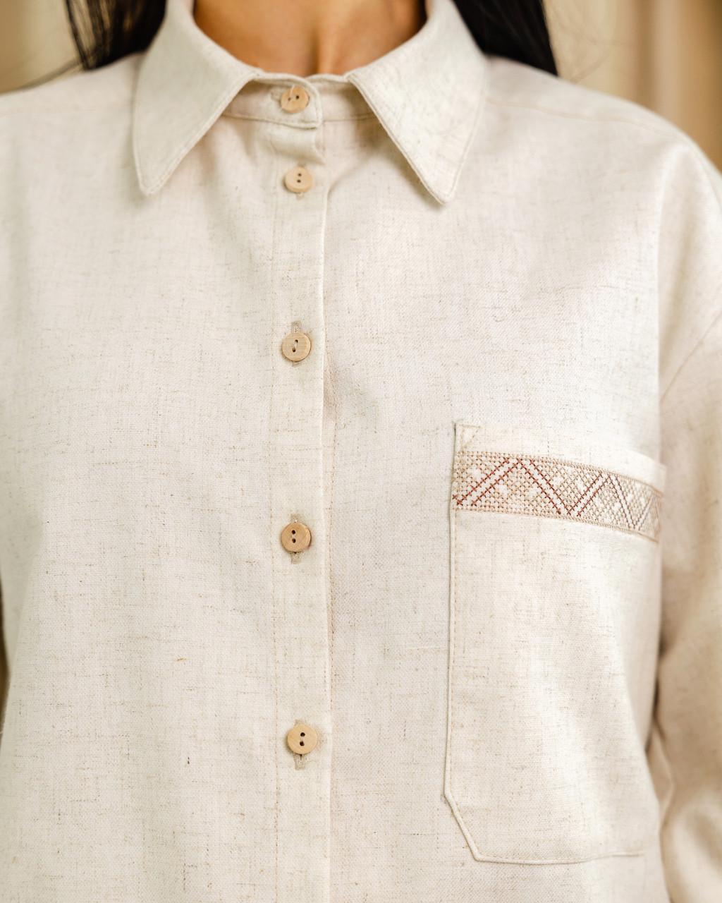 Вышитая рубашка женская Яворина льняная M/L (0002203-M/L) - фото 5 Вышитая рубашка женская Яворина льняная M/L (0002203-M/L) - фото 5