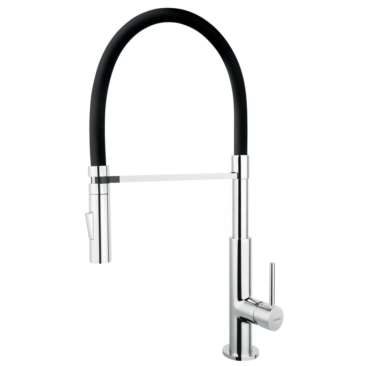 Смеситель для кухни Ferro Libretto BLE4B с гибким изливом Черный (175018)