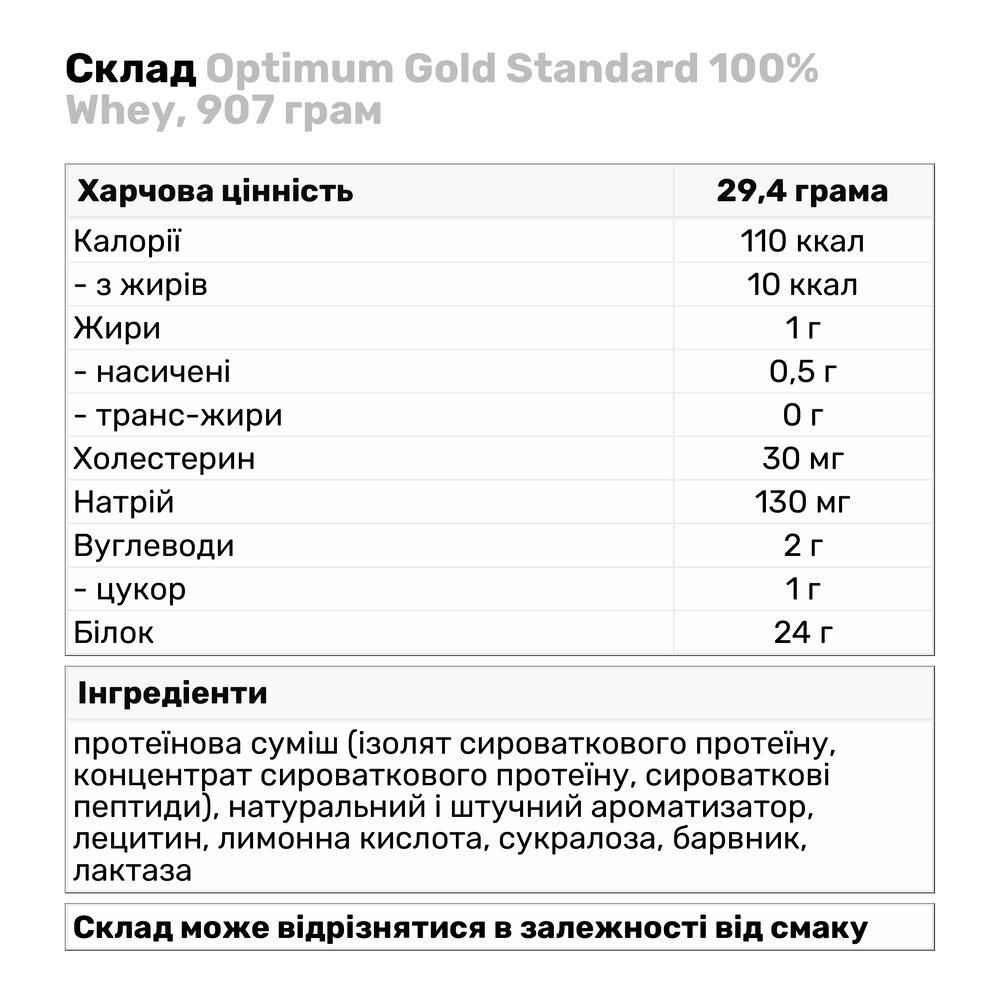 Протеин Optimum Gold Standard 100% Whey 907 г Клубника-банан (894V2605) - фото 3