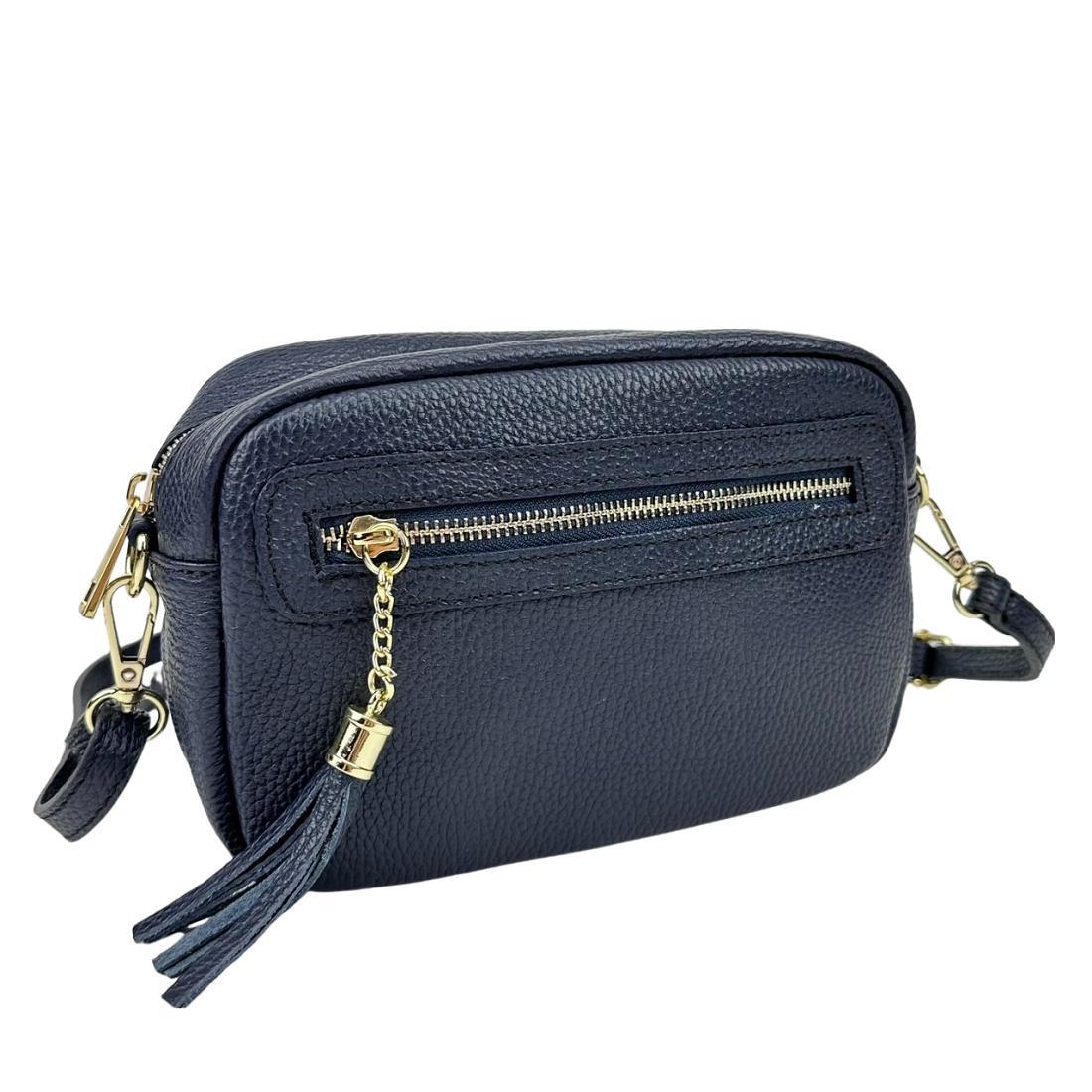 Жіноча сумка Royal Bag F-IT-9822GR з кишенею на блискавці Темно-синій (5939)
