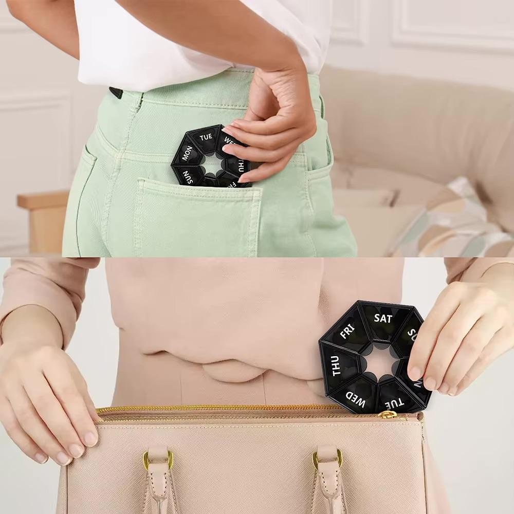 Таблетница на 7 дней 8,5х8,5х2 см Черный (D-0046) - фото 9 Таблетница на 7 дней 8,5х8,5х2 см Черный (D-0046) - фото 9