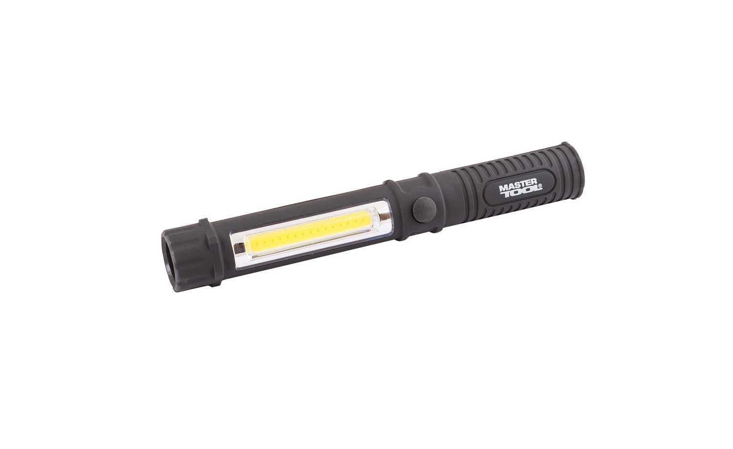 Фонарик магнитный Mastertool LED+COB LED 3xAAA 168х24 мм (29391-60be1)