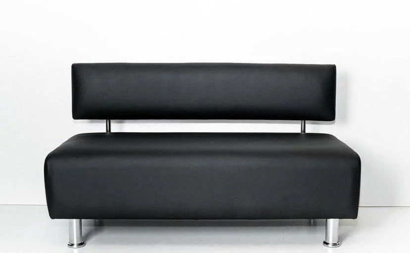 Диван офісний Стандарт екошкіра К13 для зони очікування/кухні/вітальні Чорний