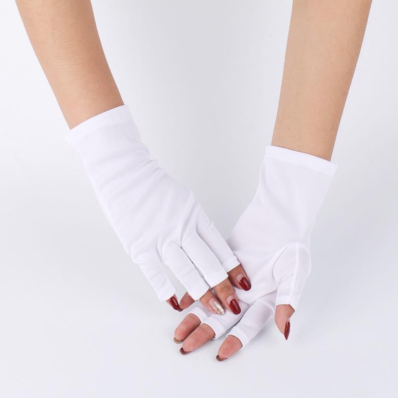 Рукавички для захисту рук від ультрафіолету при сушінні гель-лаку 22х10 см Білий (29308) - фото 7