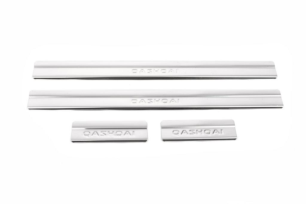 Накладки на пороги Omsa Line для Nissan Qashqai 2007-2010 гг. нержавеющая сталь Хром