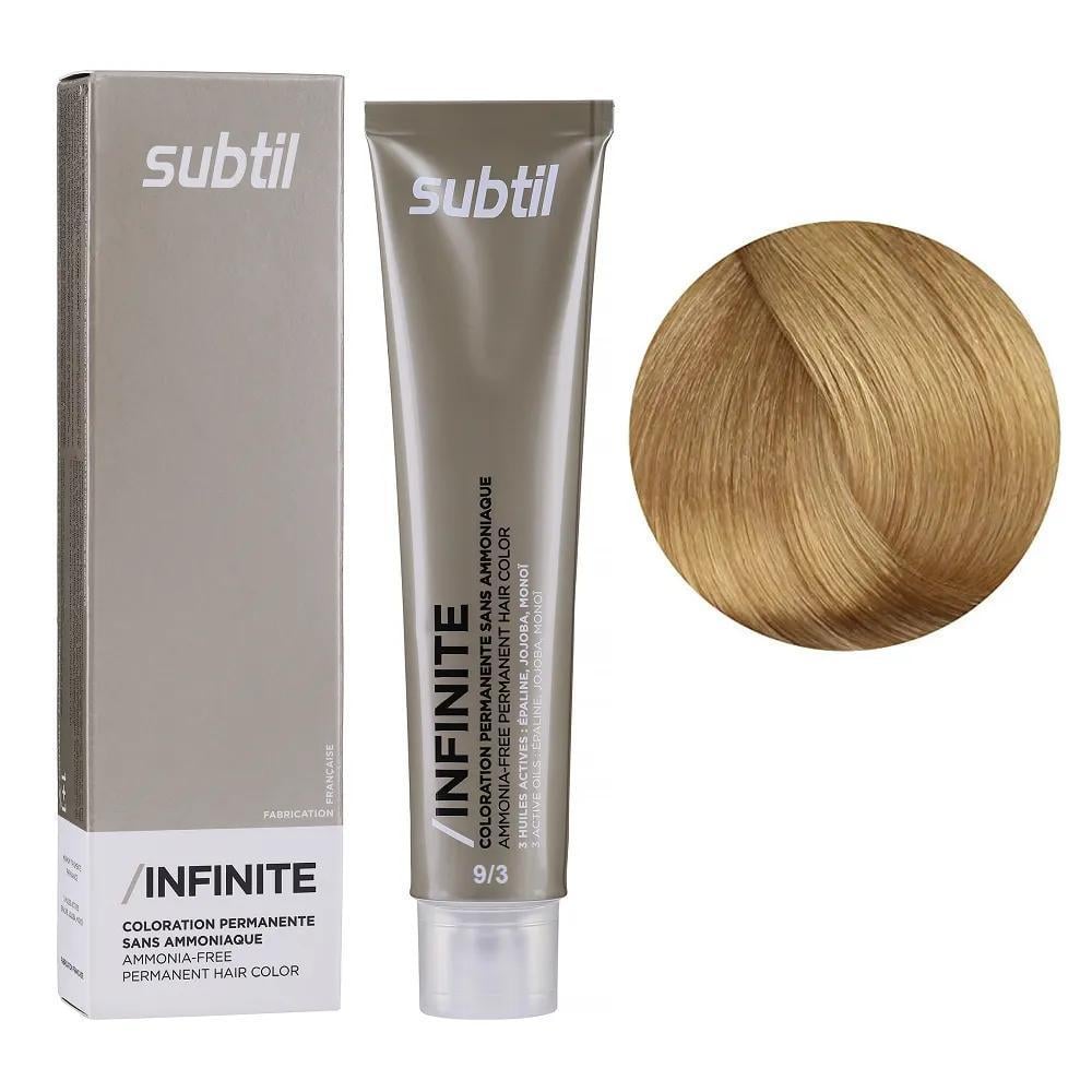 Крем-краска безаммиачная для волос Subtil Infinite Permanent Hair Color 9.3 Очень светлый золотистый блонд 60 мл