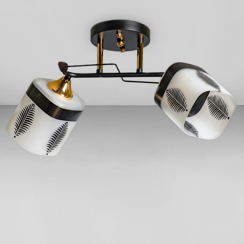Люстра потолочная Light House SC-18743/2 BK/FG с рисунком 470х190х250 мм Черный/Золотой/Белый