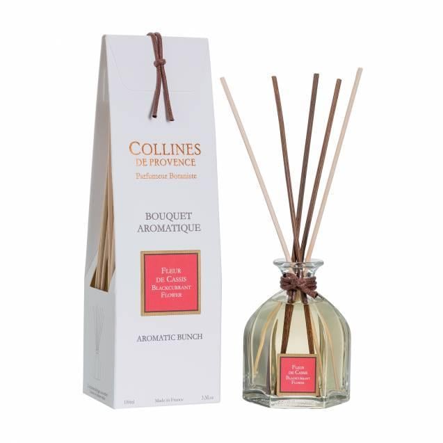Аромадиффузор Collines de Provence Blackcurrant Flower с палочками двух оттенков 100 мл (CNT00010641)