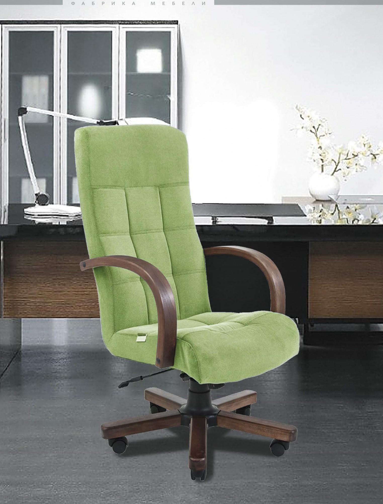 Кресло офисное компьютерное Вирджиния Rosto 35 Wood М1 Tilt Зеленый