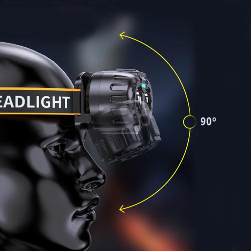 Ліхтар налобний 666-2XPL waterproof/Li-Ion/USB-C/Motion sensor/Power indicator Black - фото 6