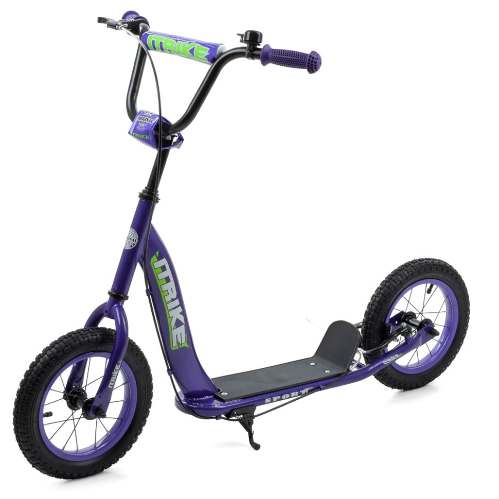 Самокат городской iTrike двухколесный с резиновыми колесами Фиолетовый (DS-171-S-224)