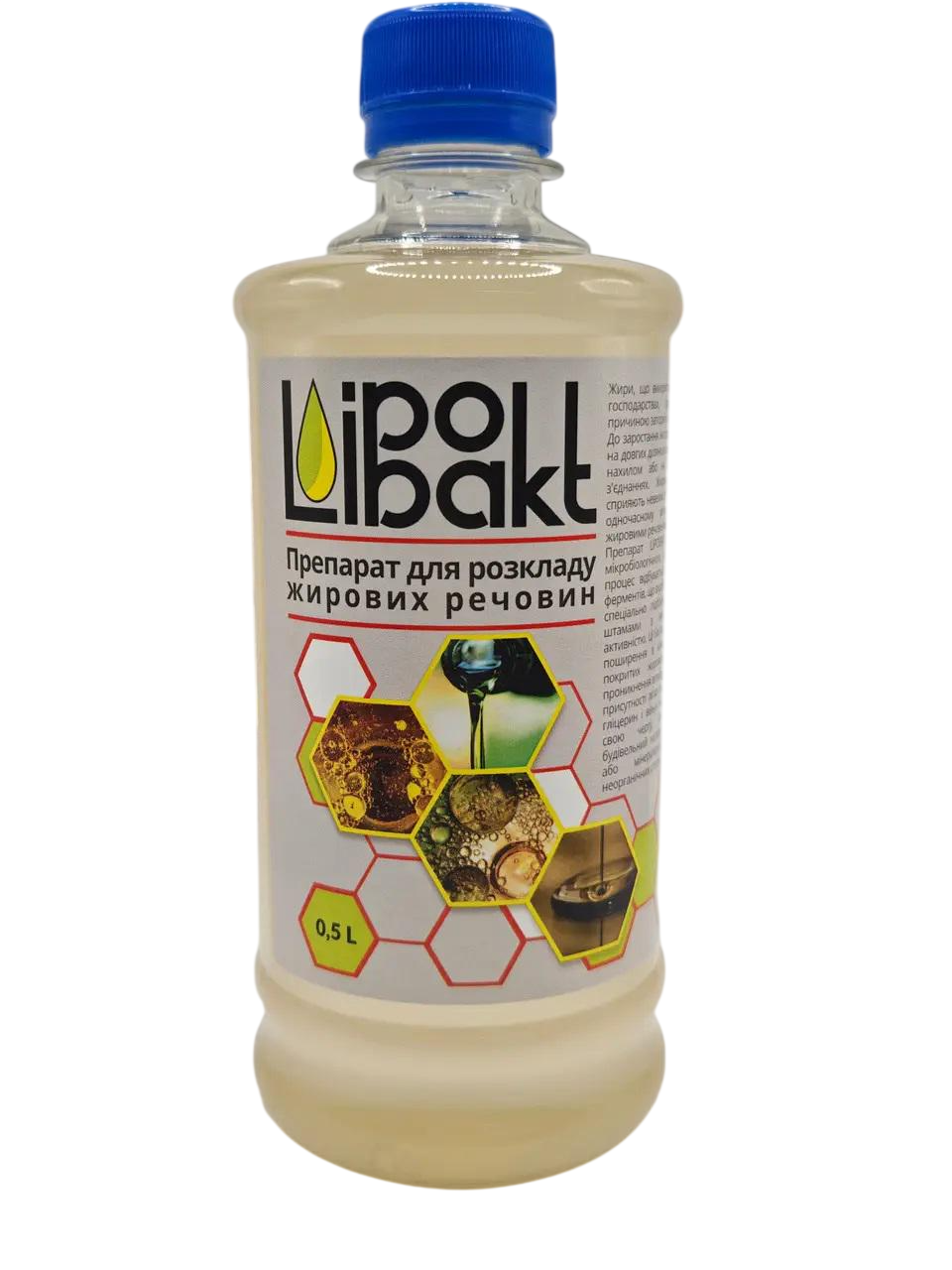 Засіб біологічний Lipobakt для розщеплення жирів у трубах/септиках/жироуловлювачах 500 мл (33297588)