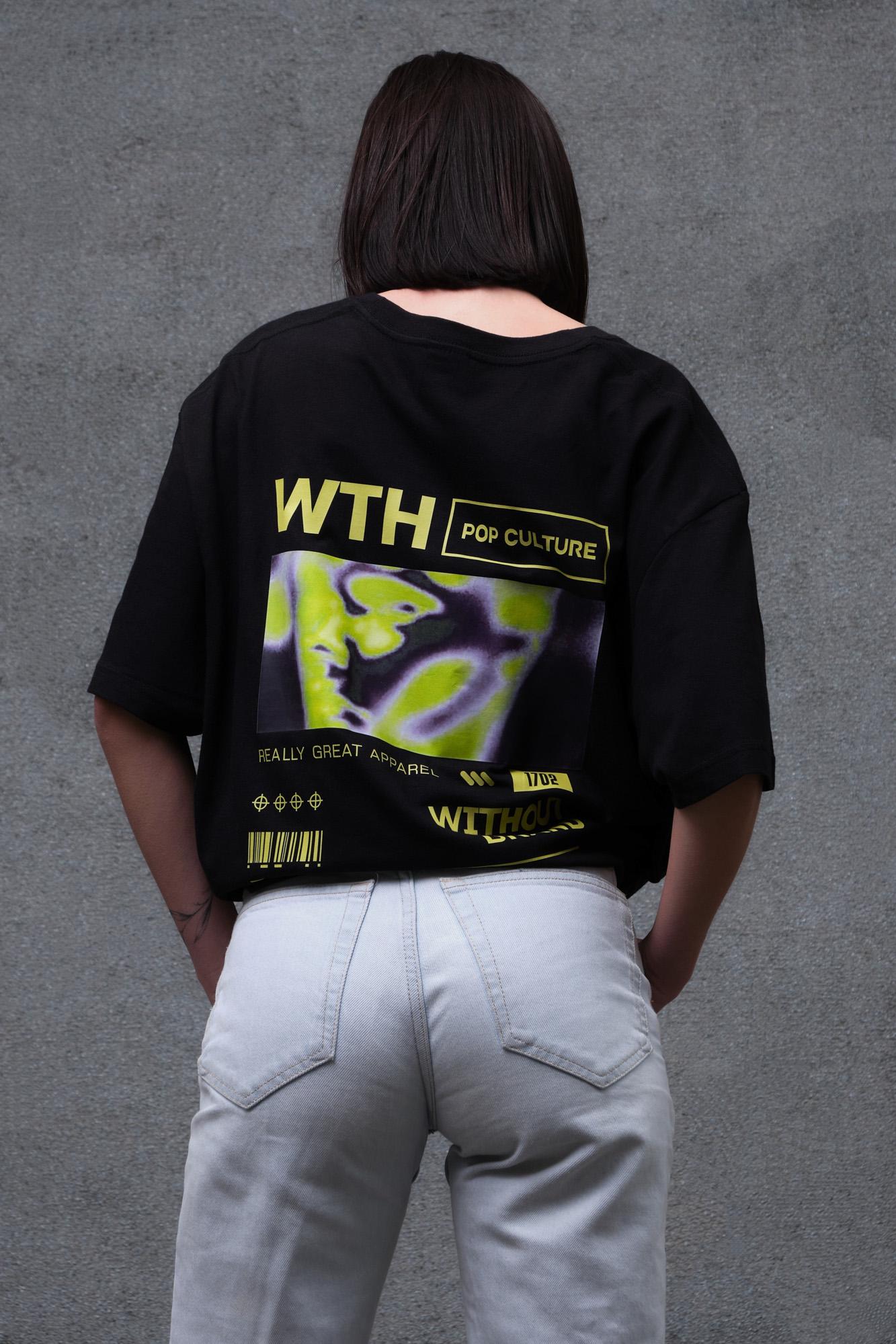 Футболка жіноча Without Pop Culture з принтом оверсайз L/XL Black (L8049267)
