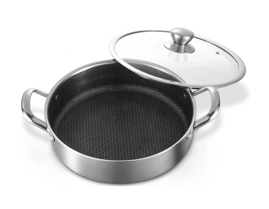 Глубокая сковорода-сотейщик Edenberg EB-13077 из нержавеющей стали 26х7 см 3,6 л Стальной (29889332)