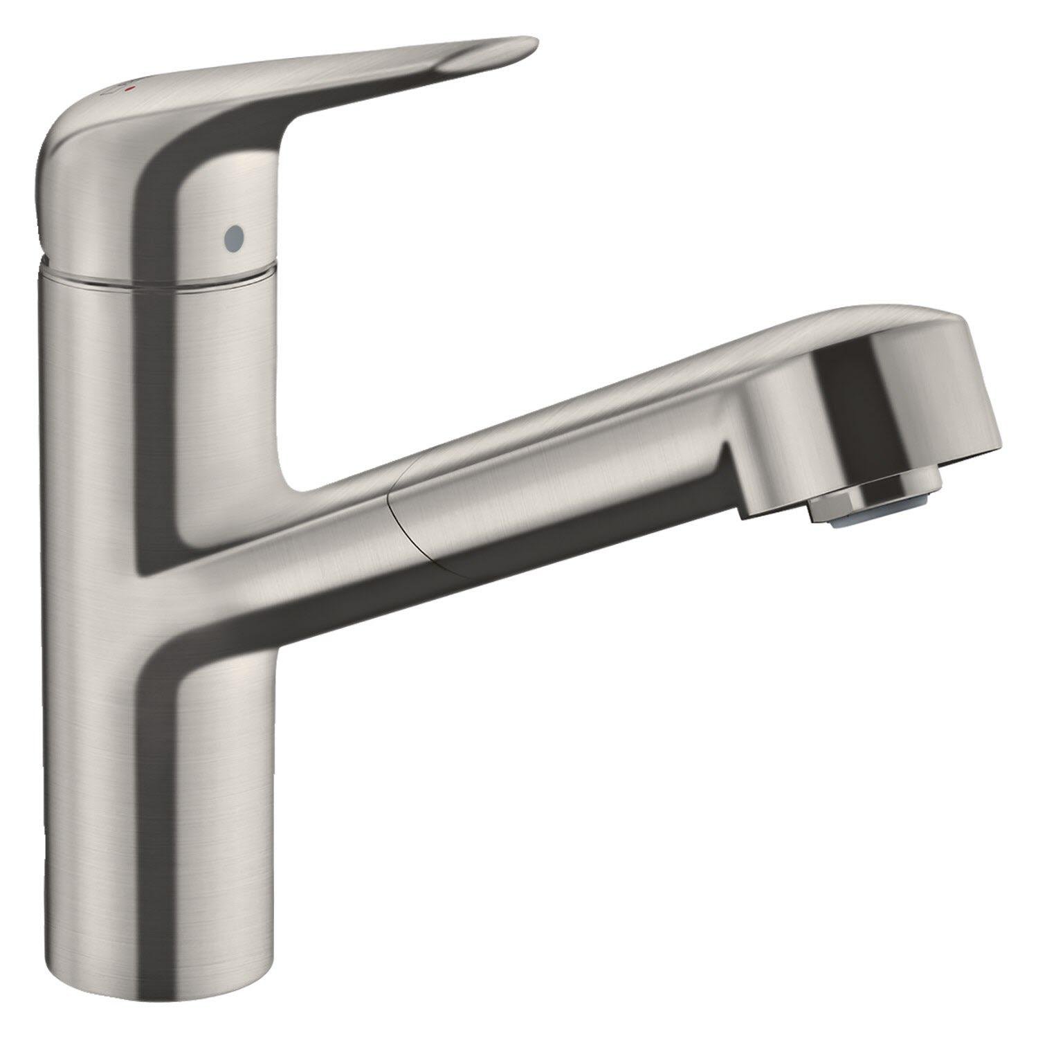 Смеситель для кухни Hansgrohe Focus M42 71814800 с видвижной лейкой Сатин (205513)