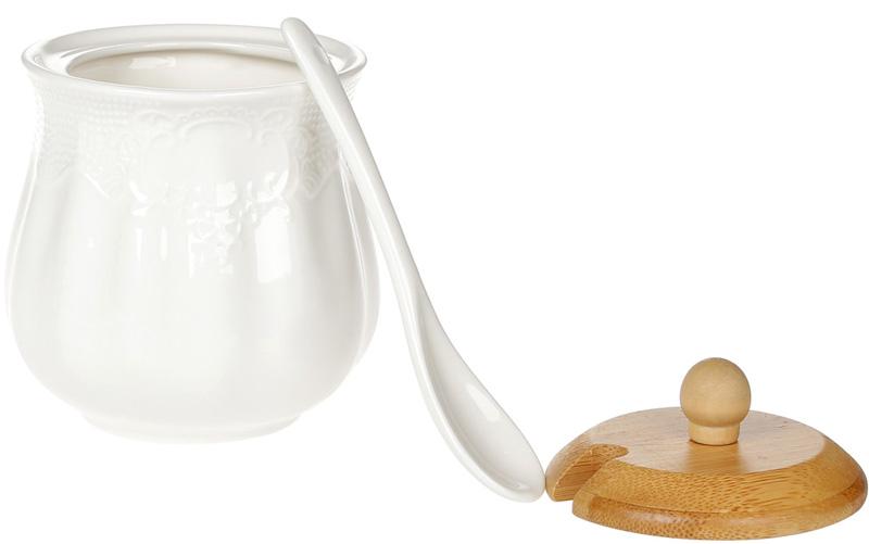 Цукорниця Ceram-Bamboo з ложкою і бамбуковою кришкою Ø9 см 350 мл - фото 2 Цукорниця Ceram-Bamboo з ложкою і бамбуковою кришкою Ø9 см 350 мл - фото 2