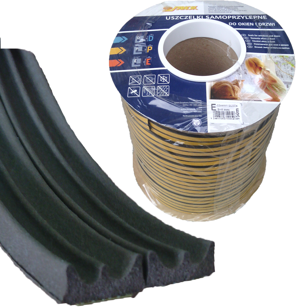 Ущільнювач для вікон та дверей STOMIL E-профіль 9х4 мм Чорний - фото 1 Ущільнювач для вікон та дверей STOMIL E-профіль 9х4 мм Чорний - фото 1