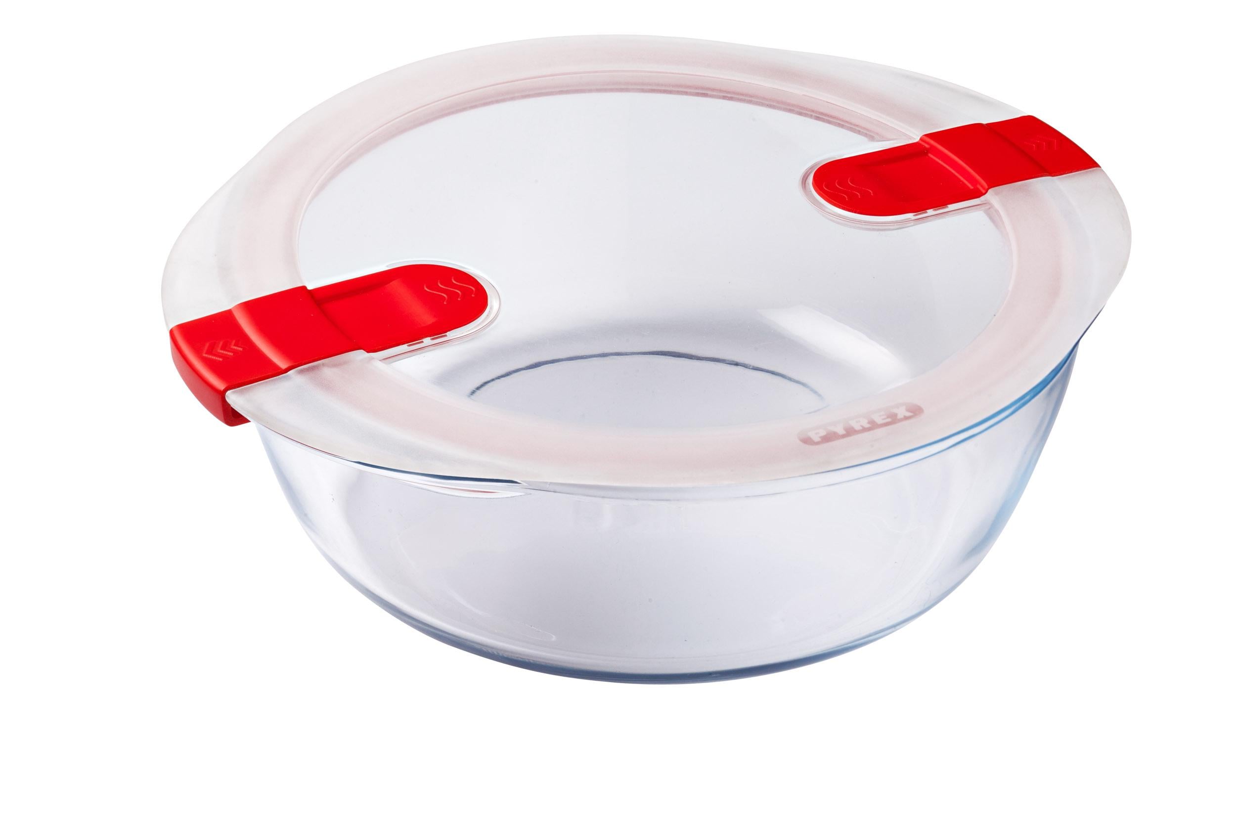 Форма для выпечки PYREX Cook&Heat круглая со стеклянной крышкой и фиксаторами 2,3 л (UG-208PH00/7646)