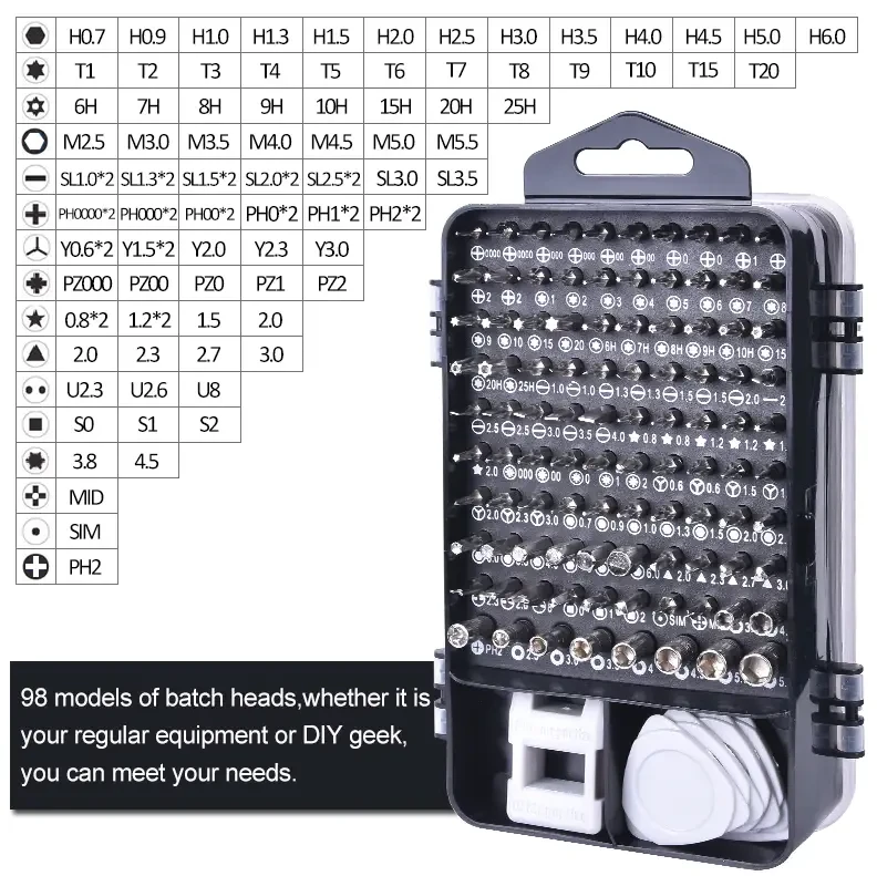 Набор мини прецизионных отверток Kindlov 115в1 многофункциональный (12665842) - фото 3 Набор мини прецизионных отверток Kindlov 115в1 многофункциональный (12665842) - фото 3