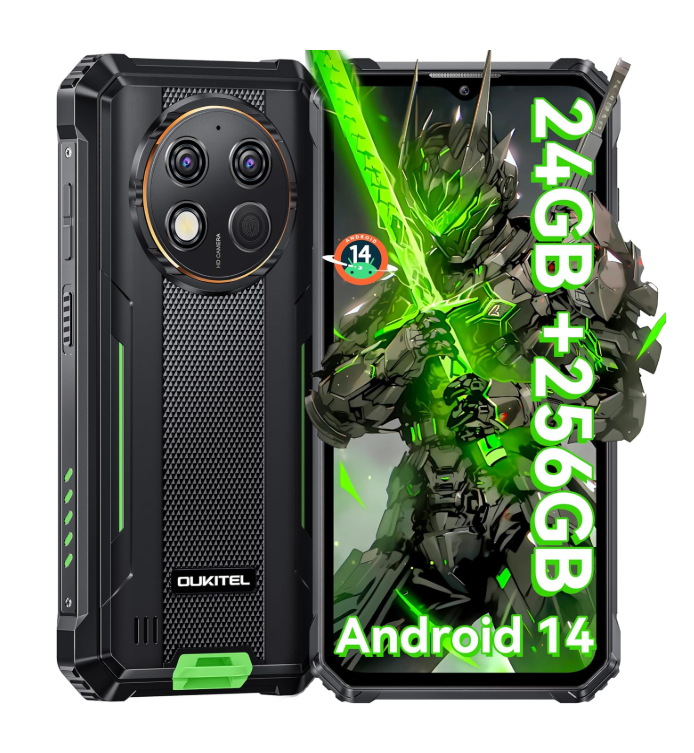 Смартфон Oukitel G1 6/256 GB IP69k NFC Black/Green (23653333) - фото 2 Смартфон Oukitel G1 6/256 GB IP69k NFC Black/Green (23653333) - фото 2