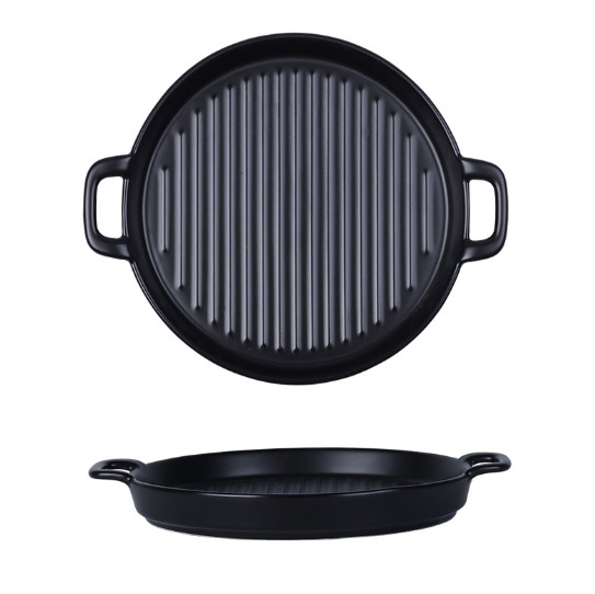 Блюдо з рифленим дном кругле 6740 22 см Чорний (4356277) - фото 3 Блюдо з рифленим дном кругле 6740 22 см Чорний (4356277) - фото 3