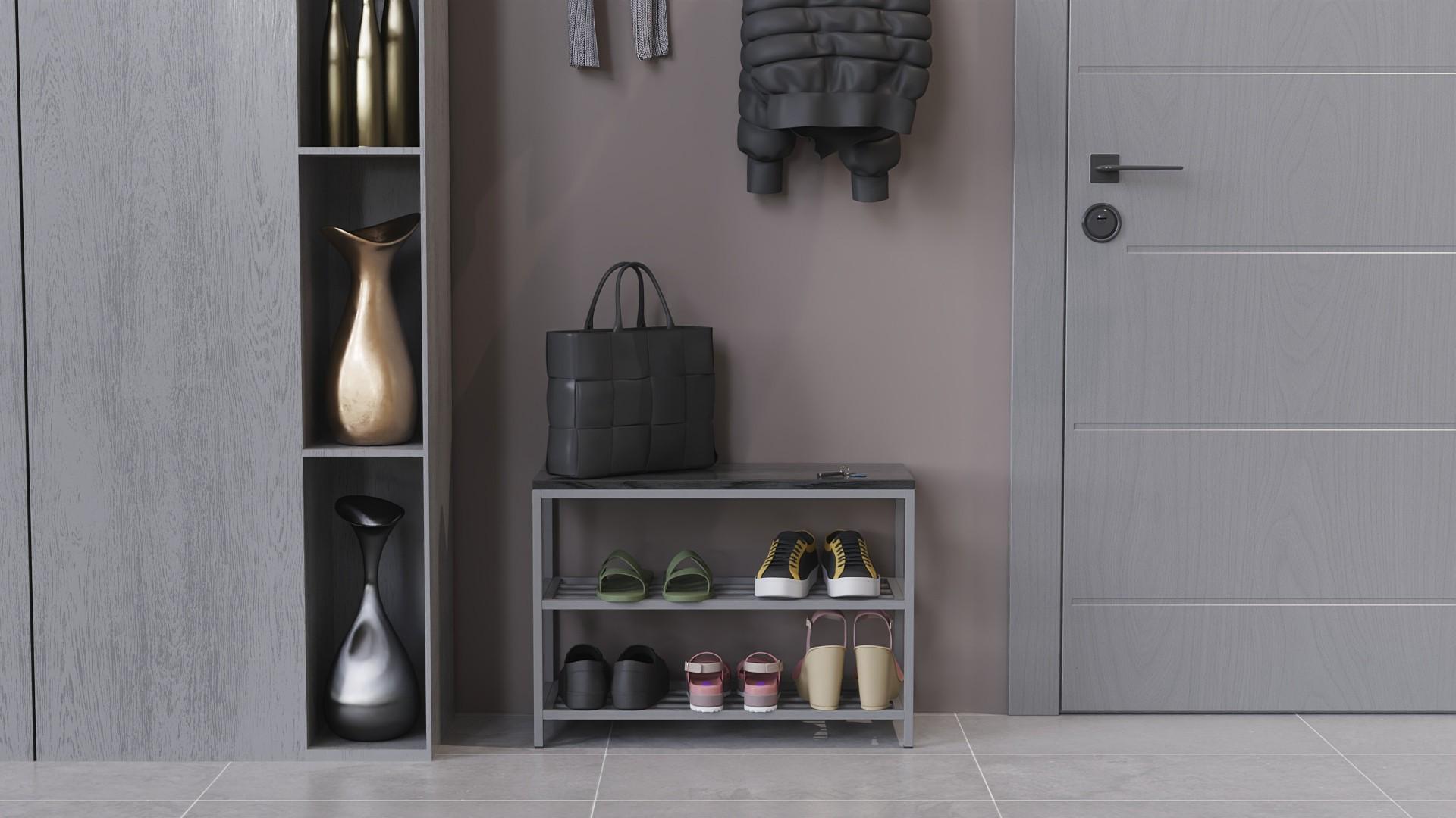 Банкетка універсальна Ferrum-decor Слайм ДСП 16 мм 45x63x26 см Сірий/Сосна Кембра (FRD-104084) - фото 3 Банкетка універсальна Ferrum-decor Слайм ДСП 16 мм 45x63x26 см Сірий/Сосна Кембра (FRD-104084) - фото 3