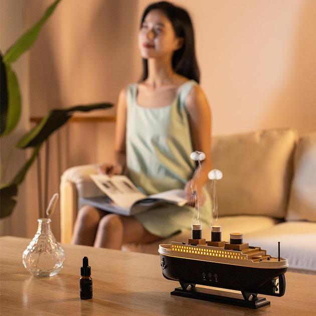 Зволожувач повітря у формі корабля з LED підсвічування та 2 режимами роботи 30х15 см (N02-61) - фото 2 Зволожувач повітря у формі корабля з LED підсвічування та 2 режимами роботи 30х15 см (N02-61) - фото 2