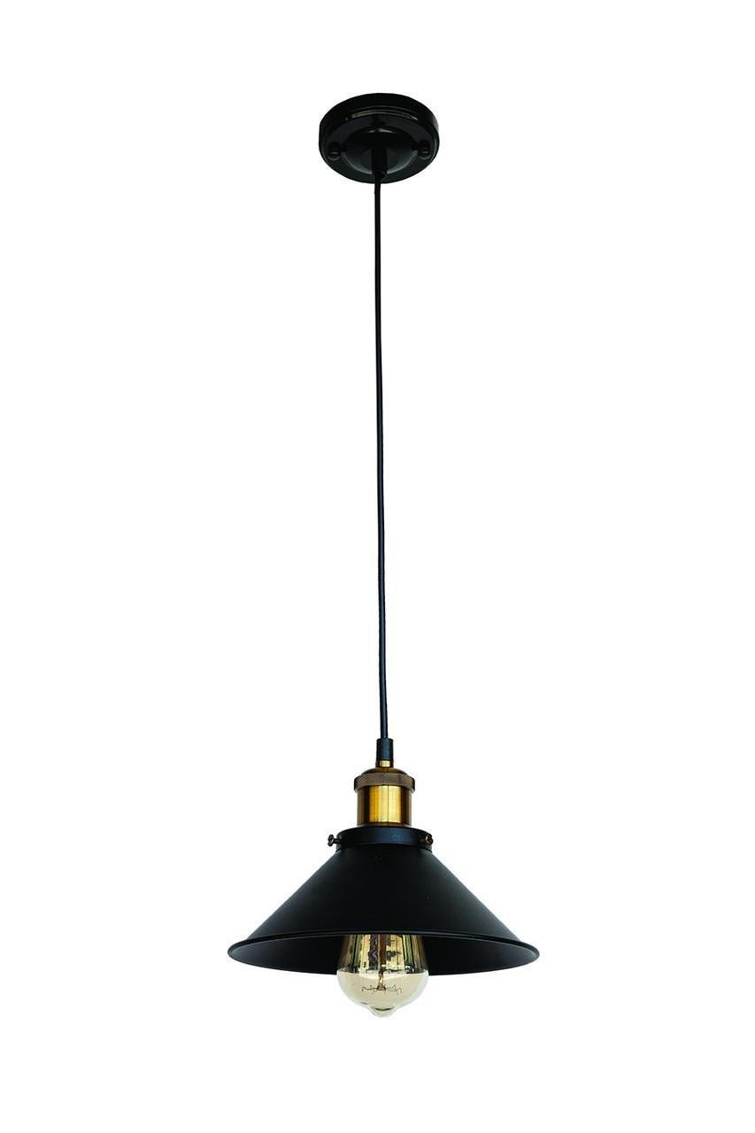 Підвісний світильник Levistella 707P103F11-1 Лофт із металевим конусним плафоном Чорний (1887923939)