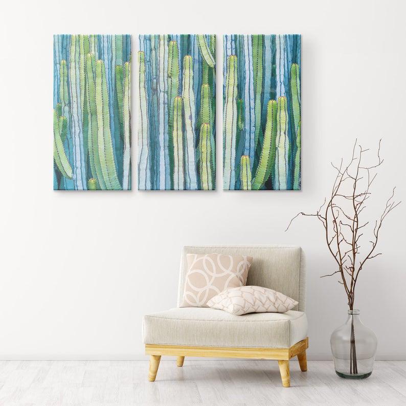 Модульная картина KIL Art Кактусы из трех частей 78x48 см (M3_M_42)