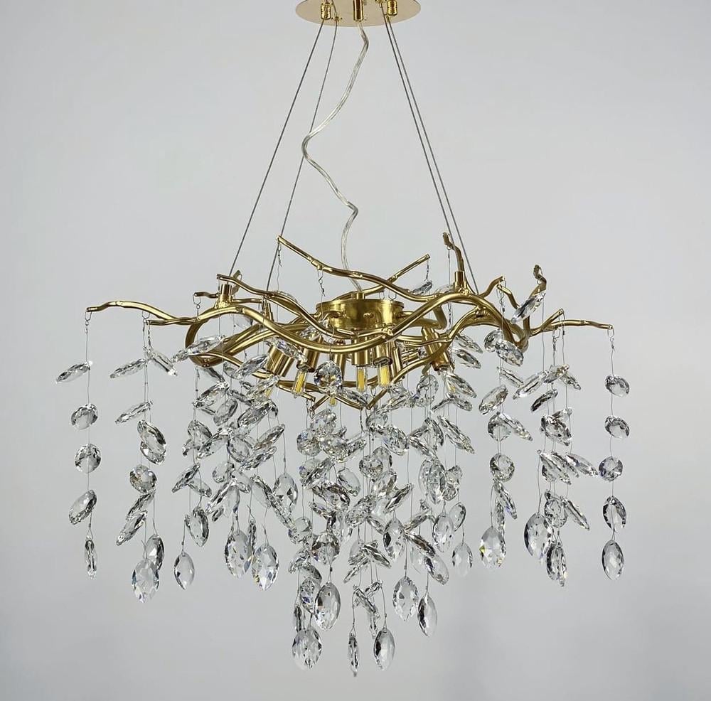 Люстра современная подвесная из серии светильников по флористическим мотивам Ø 100 см Золотой (MD6007 GD_957)
