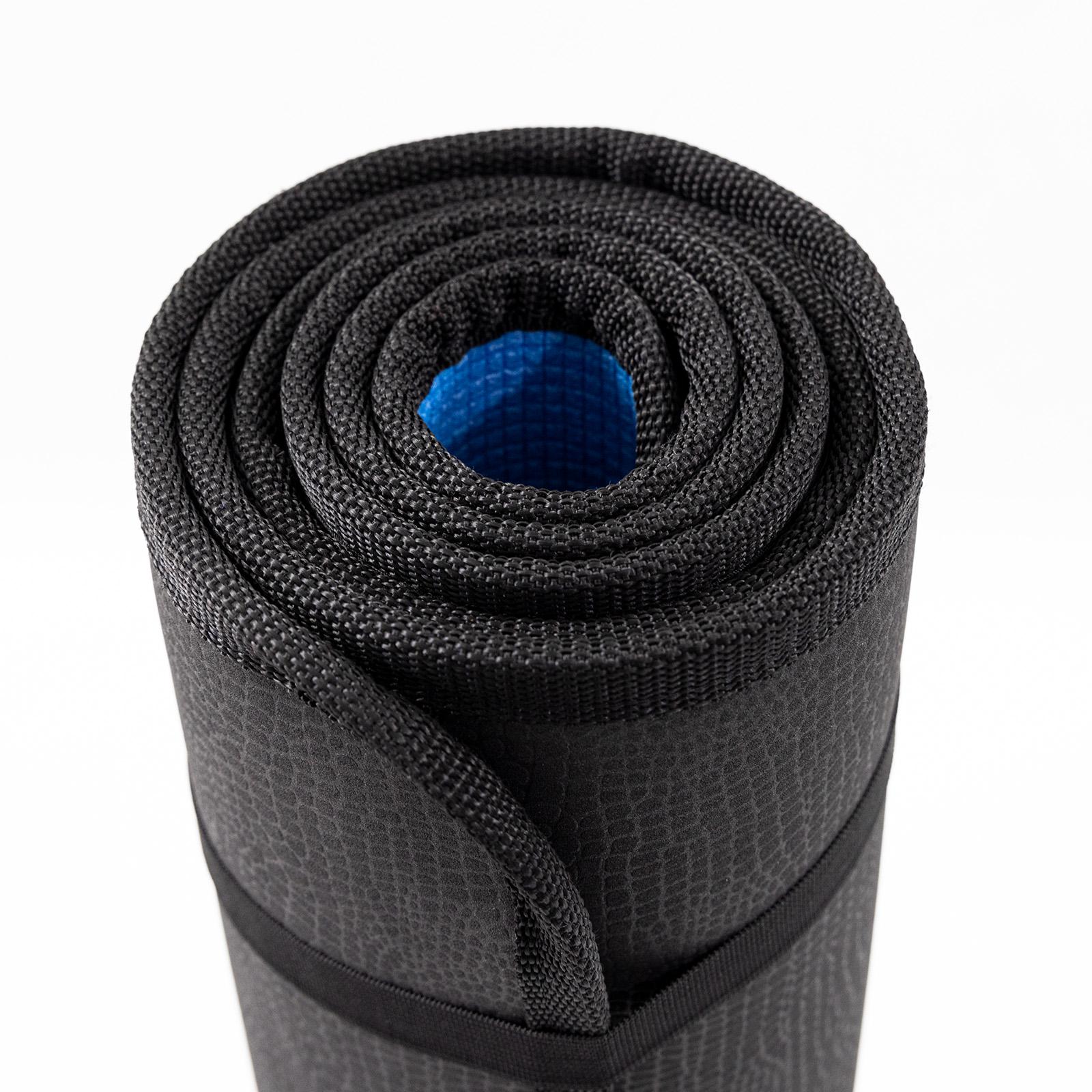 Килимок для йоги та фітнесу EVA Osport Yoga Pro/8 мм Чорно-синій (OF-0275) - фото 8