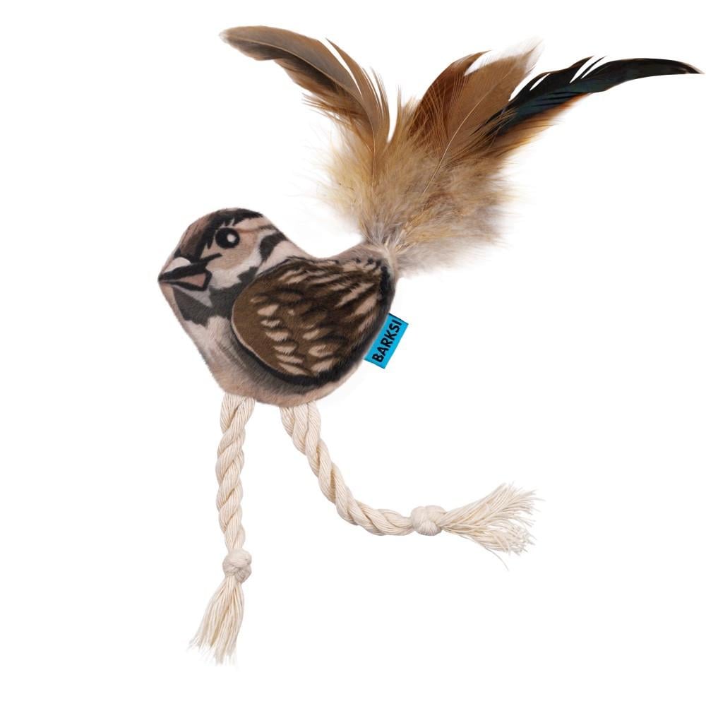 Іграшка для котів Barksi Горобець з дзвіночком та пір'ям - фото 2 Іграшка для котів Barksi Горобець з дзвіночком та пір'ям - фото 2