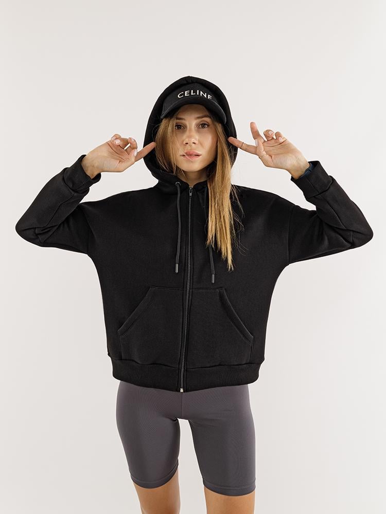 Толстовка жіноча ЦБ-00223886 р. 48 Чорний (SKT000918555)