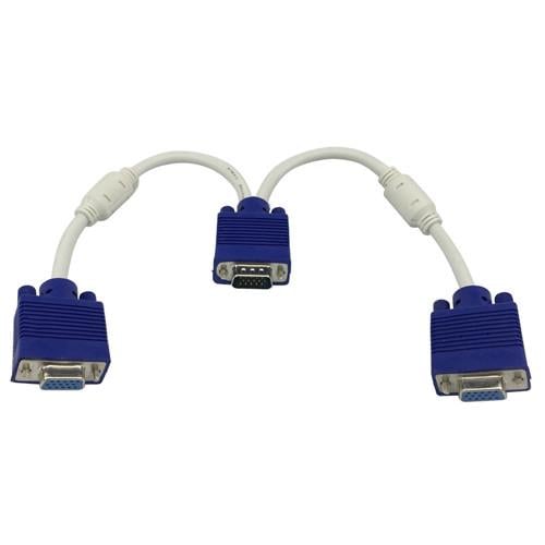Сплиттер разветвитель VGA to 2xVGA 3+6 с ферритами 25 см Blue (312867) Сплиттер разветвитель VGA to 2xVGA 3+6 с ферритами 25 см Blue (312867)