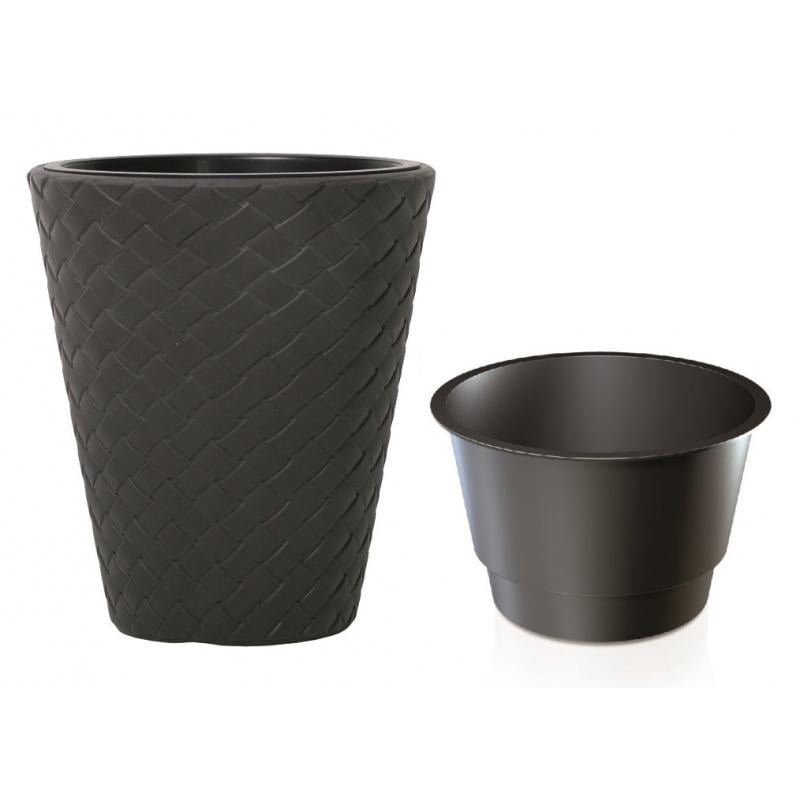 Горщик для квітів Prosperplast MATUBA 40х48 см із вкладишем Антрацит (71368-433)