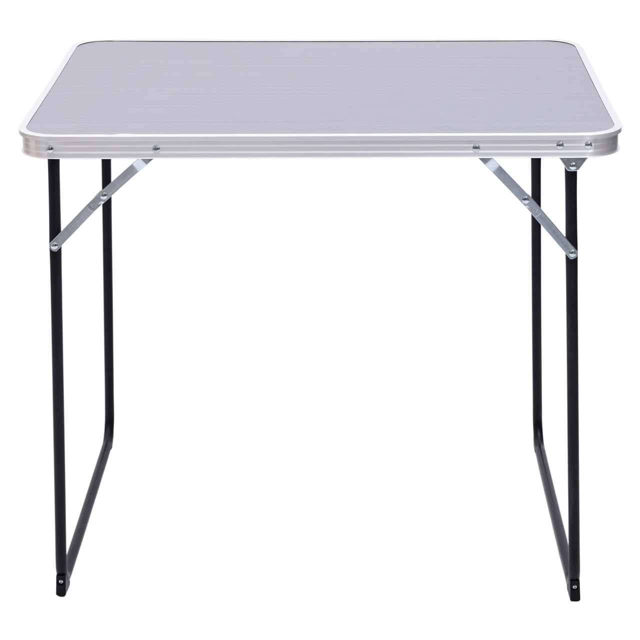 Стіл туристичний розкладний прямокутний з металу та МДФ 80х60х69,5 см Сірий (JY-8060G)