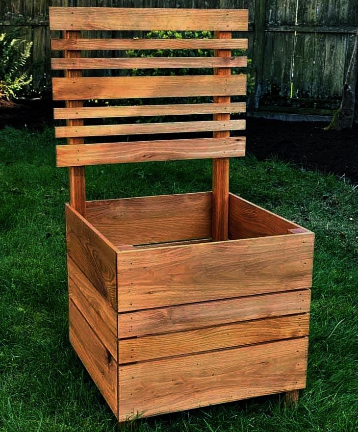 Кашпо со шпалерой из дерева Лунана Мускат (КШР-001807)