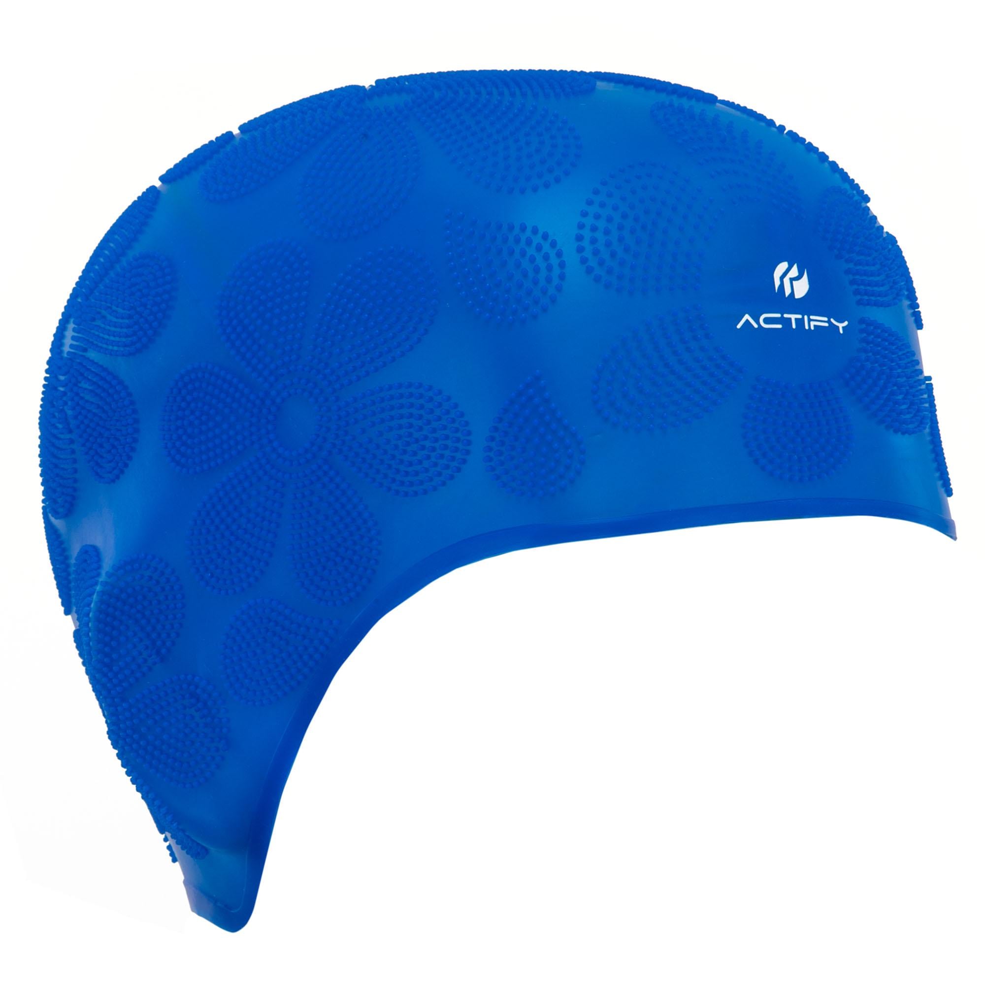 Шапочка для плавания для длинных волос ACTIFY FLOWER PL-0785 силиконовая Синий (33093141)