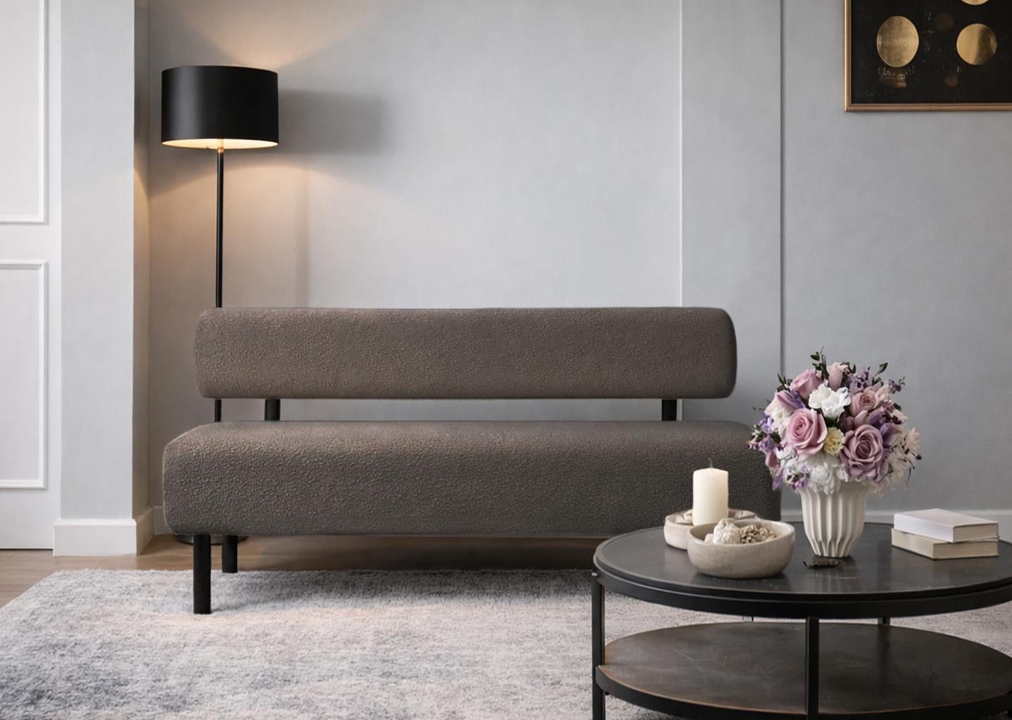 Диван Tobi Sho Люмо 1500х540х750 мм букле Alpaca Кофейный/20