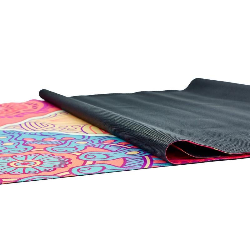 Коврик для йоги Record FI-5663-5 замшевый 183x61x0,1 см Оранжевый с принтом Калейдоскоп (NA004178) - фото 2