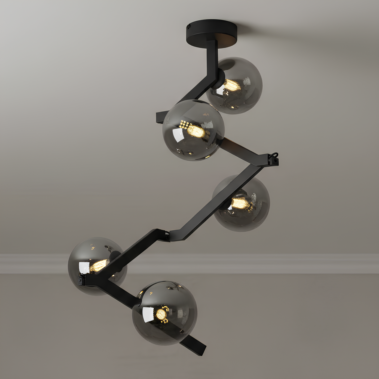 Люстра Valeso с корпусом-трансформером под пять ламп Е14 Черный (BX84020-5 BK)