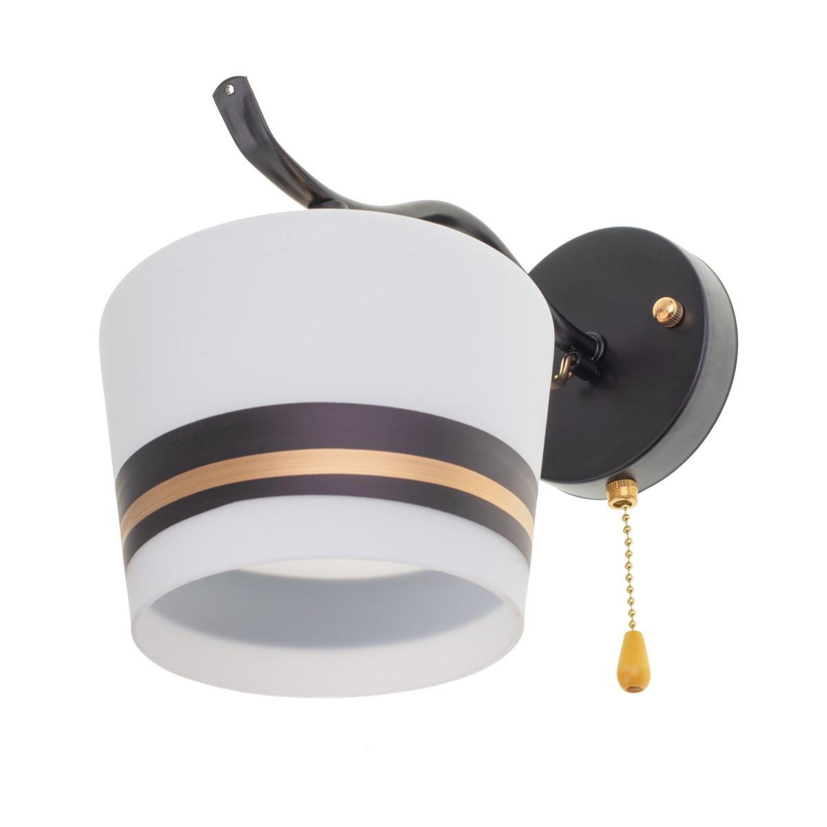 Бра Brille LK-708W/1 E27 BK/FG с выключателем на цепочке