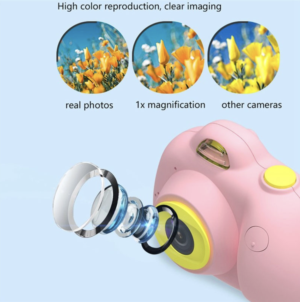 Детский фотоаппарат с записью видео Розовый - фото 2
